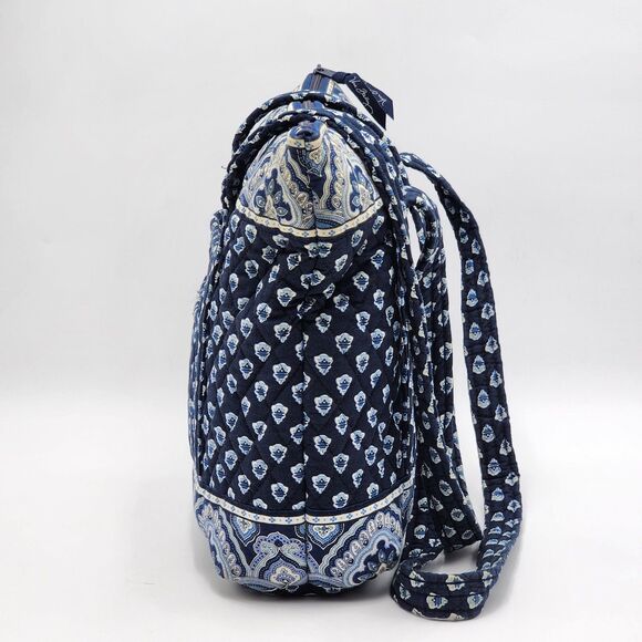 Vera Bradley Vintage 2000s Nantucket Navy Blue Quilted Tote Shoulder Bag - Picture 5 of 12
